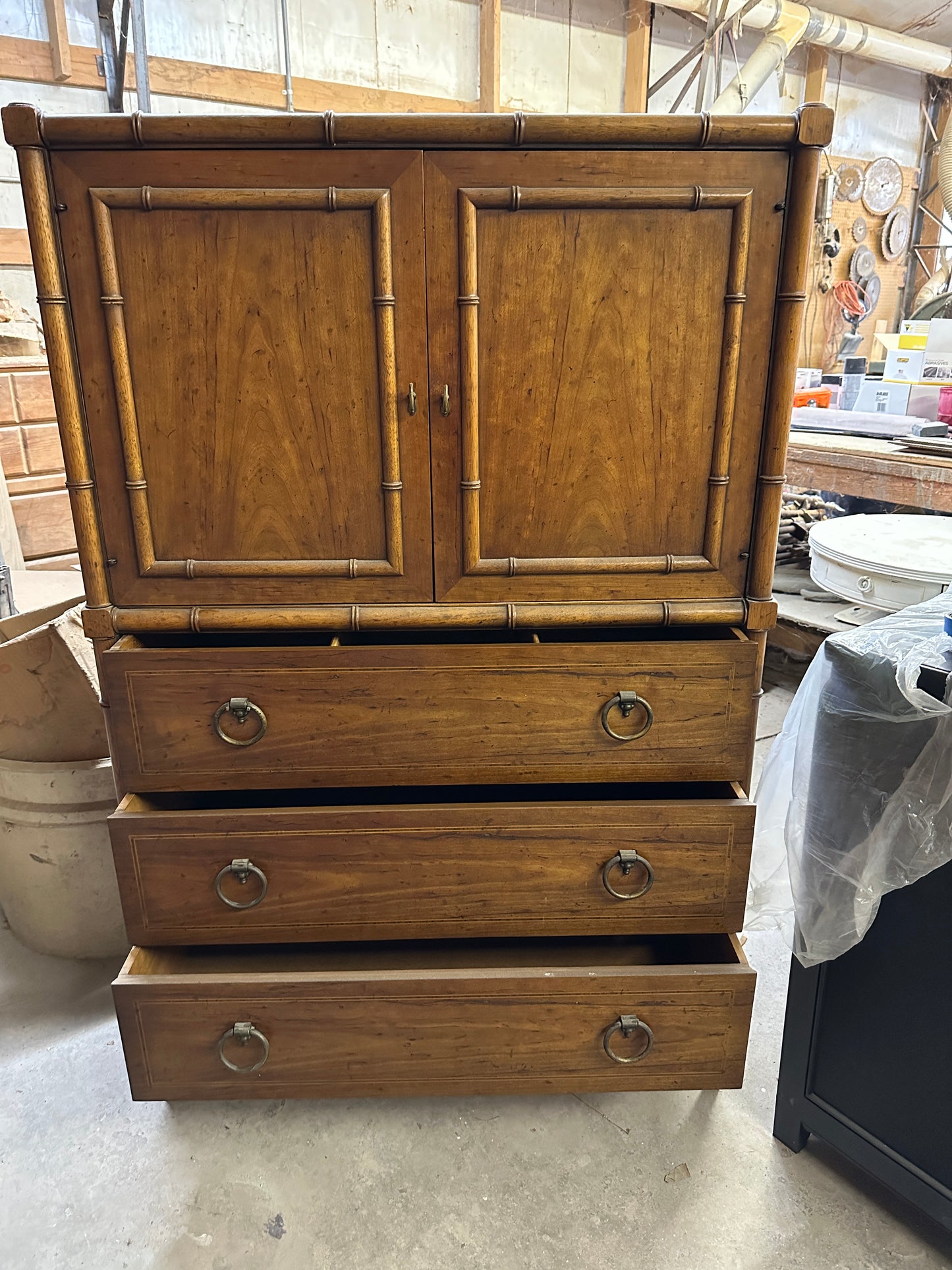 Faux Bamboo Armoire