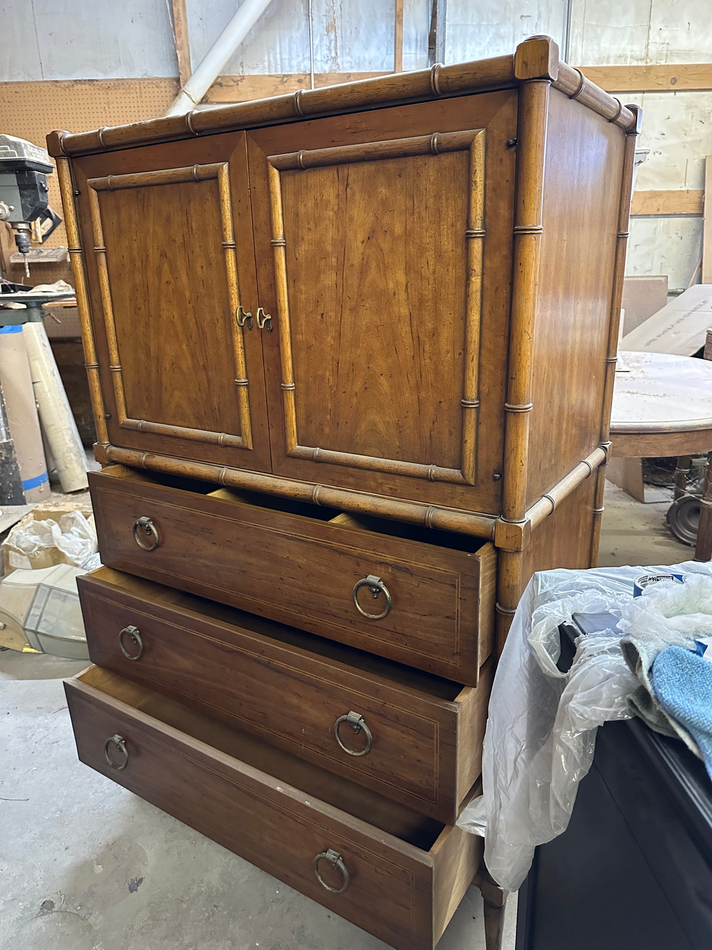 Faux Bamboo Armoire