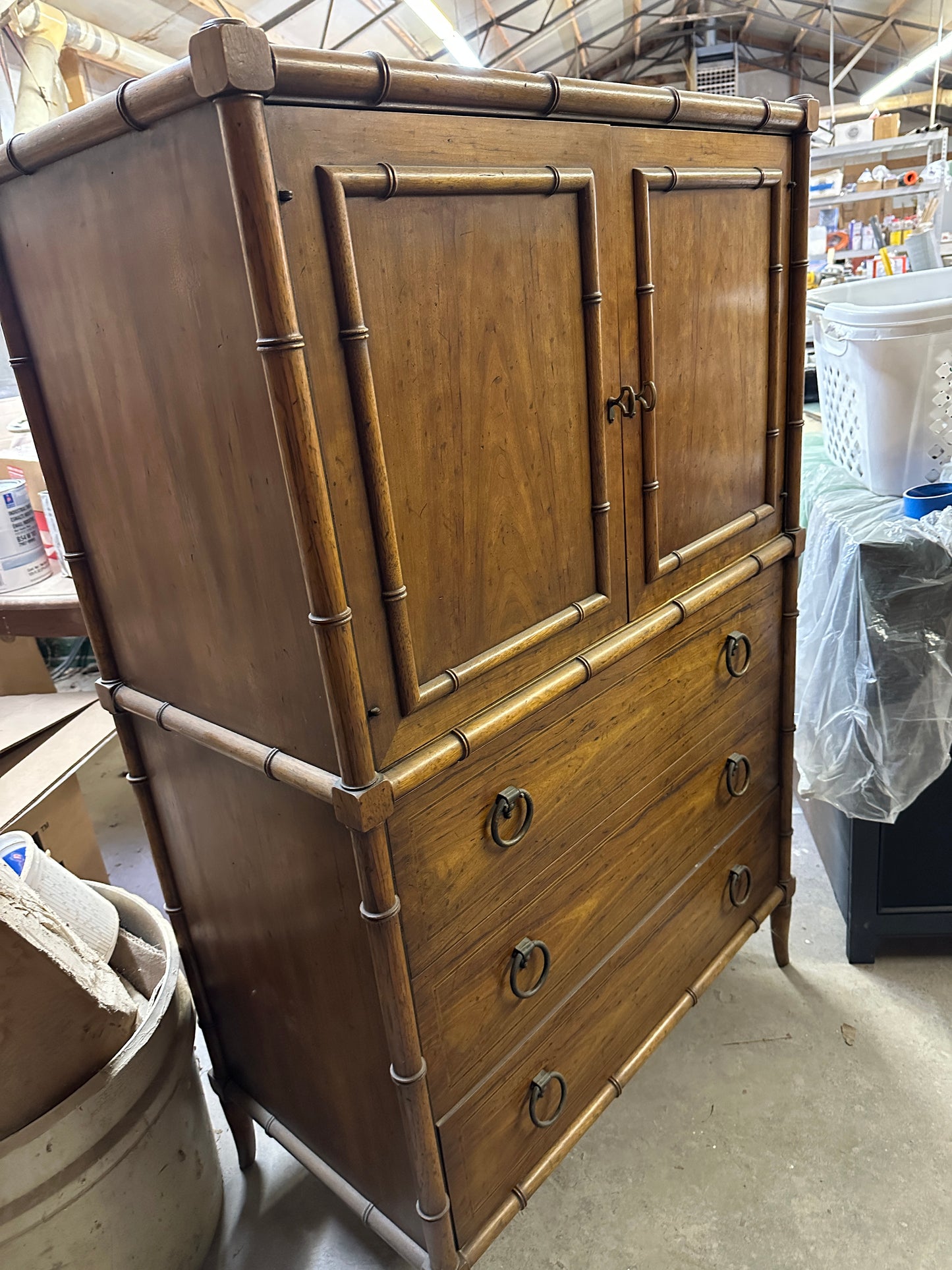 Faux Bamboo Armoire